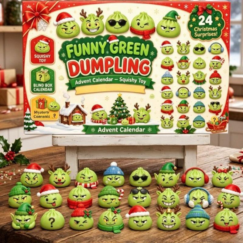 2026 Christmas Mini Squishies Advent Calendar - 24-Day Dumpling Squishies Countdown Play Set with Glitter Squeeze Toys, Squishy Box Set Kids Toys, Cool Gifts for Kids Squishy Dumplings Squishies Squishy Kit