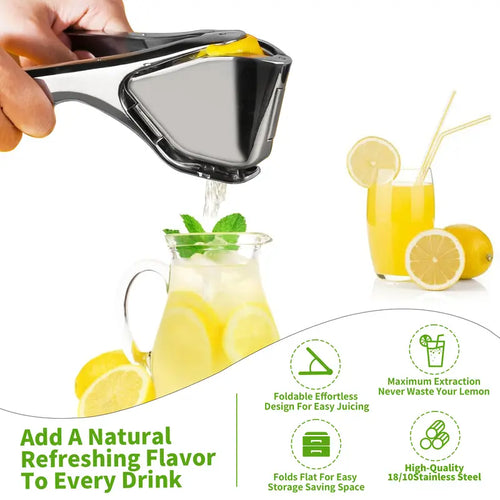 Stainless Steel Citrus Juicer - Handheld Manual Juicer Squeezer with Handles