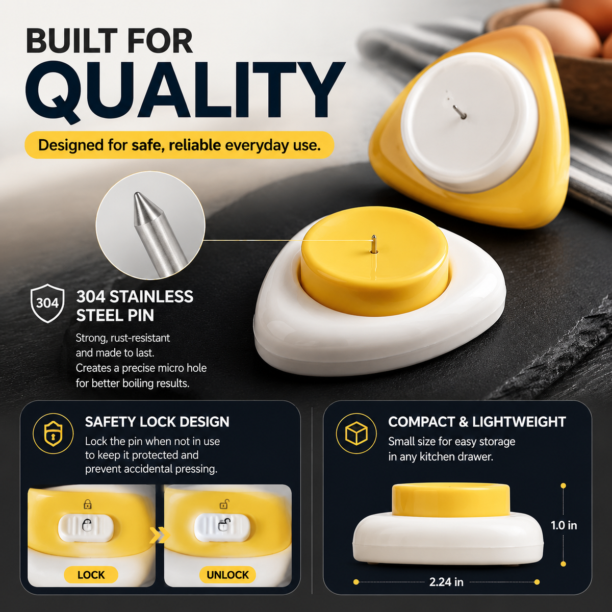🥚 2PCS Egg Piercer for Perfect Boiled Eggs