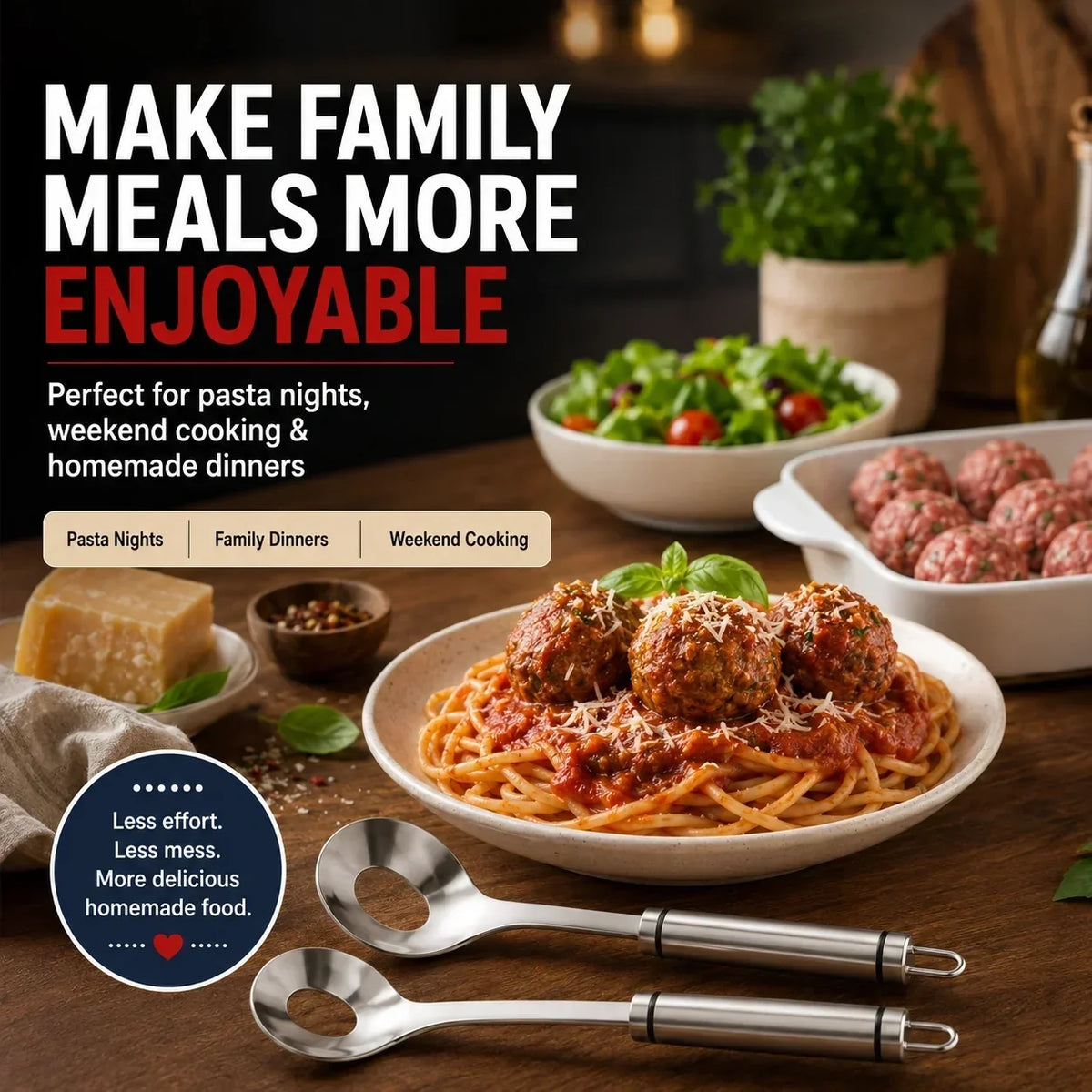 🍝 2-Pack Stainless Steel Meatball Maker Spoon – Make Perfect Meatballs Without Messy Hands 💖