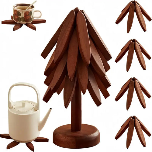 Everwood Tree Coaster Set🪾A Beautiful Wooden Centerpiece That Keeps Your Table Protected