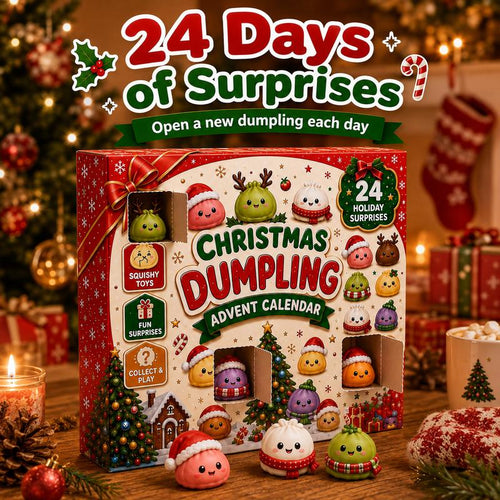 2026 Christmas Mini Squishies Advent Calendar - 24-Day Dumpling Squishies Countdown Play Set with Glitter Squeeze Toys, Squishy Box Set Kids Toys, Cool Gifts for Kids Squishy Dumplings Squishies Squishy Kit