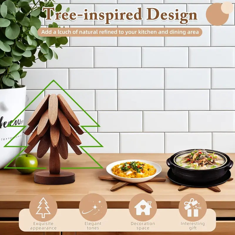 Everwood Tree Coaster Set🪾A Beautiful Wooden Centerpiece That Keeps Your Table Protected