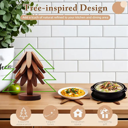 Everwood Tree Coaster Set🪾A Beautiful Wooden Centerpiece That Keeps Your Table Protected