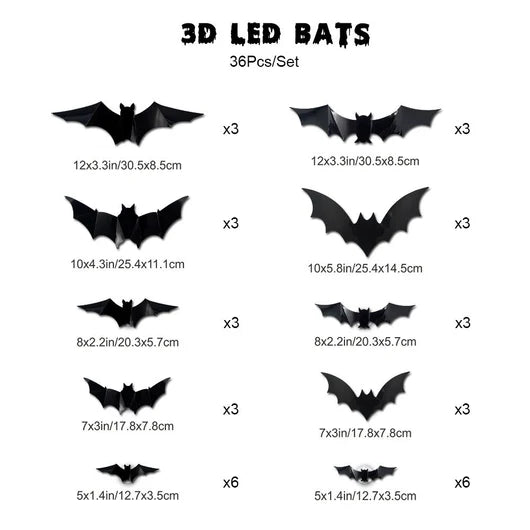 Spooky Glow 3D Bat Lights