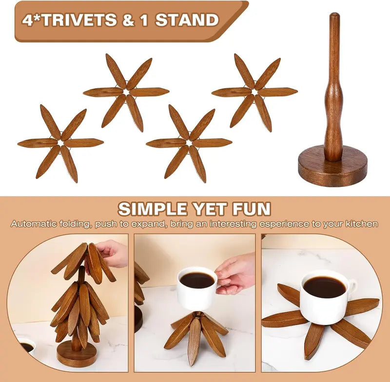 Everwood Tree Coaster Set🪾A Beautiful Wooden Centerpiece That Keeps Your Table Protected