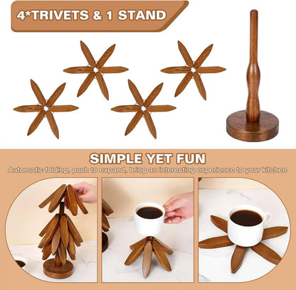 Everwood Tree Coaster Set🪾A Beautiful Wooden Centerpiece That Keeps Your Table Protected
