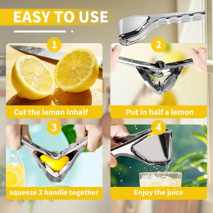 Stainless Steel Citrus Juicer - Handheld Manual Juicer Squeezer with Handles