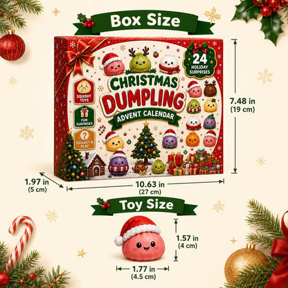 2026 Christmas Mini Squishies Advent Calendar - 24-Day Dumpling Squishies Countdown Play Set with Glitter Squeeze Toys, Squishy Box Set Kids Toys, Cool Gifts for Kids Squishy Dumplings Squishies Squishy Kit