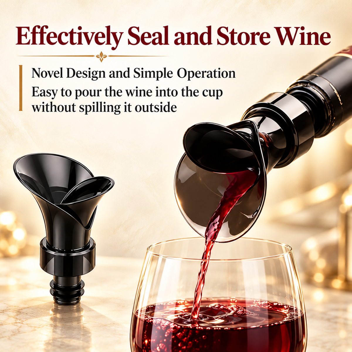 VinoBloom Wine Stopper & Pourer 🌹 Pour. Preserve. Enjoy. — The Perfect Wine Companion.