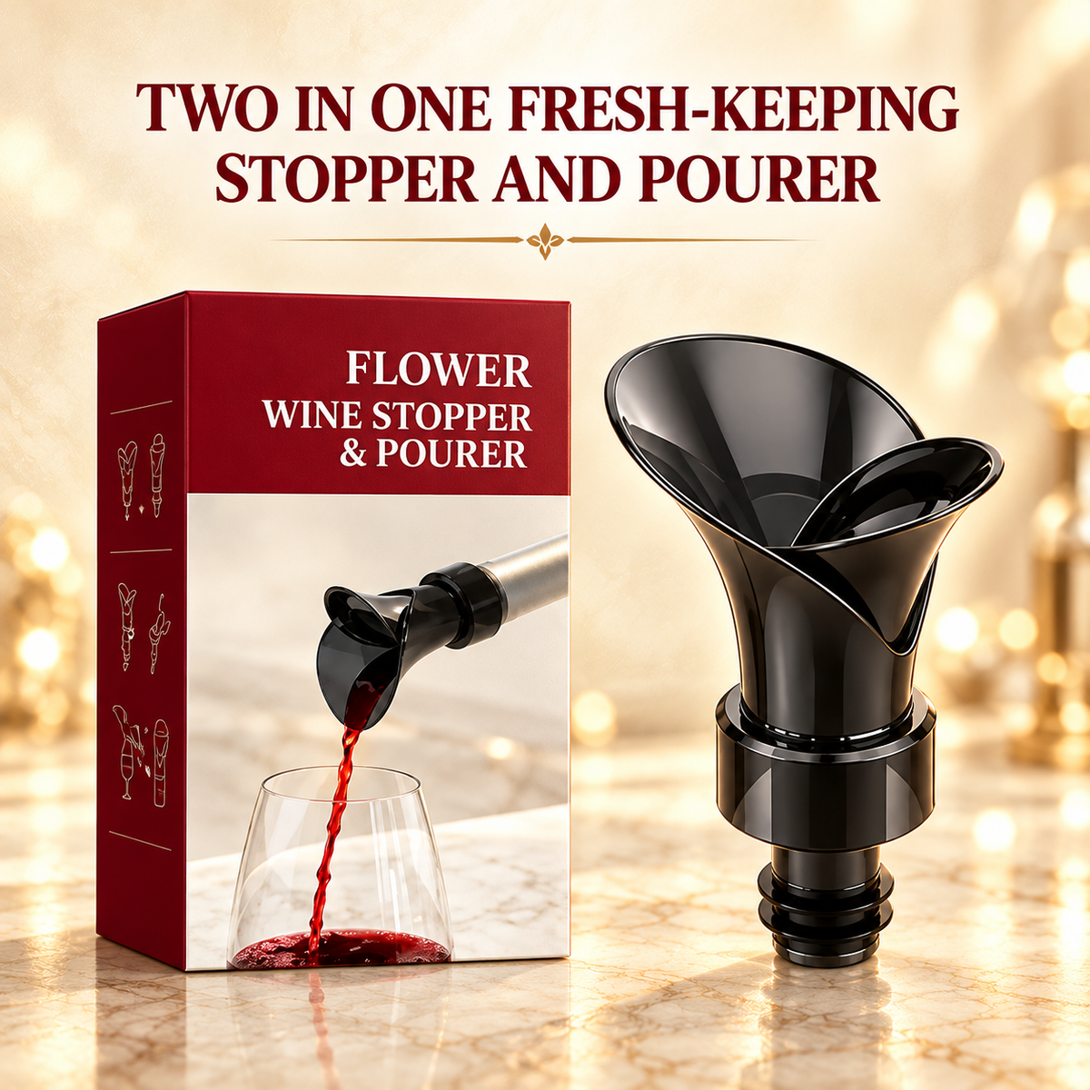 VinoBloom Wine Stopper & Pourer 🌹 Pour. Preserve. Enjoy. — The Perfect Wine Companion.