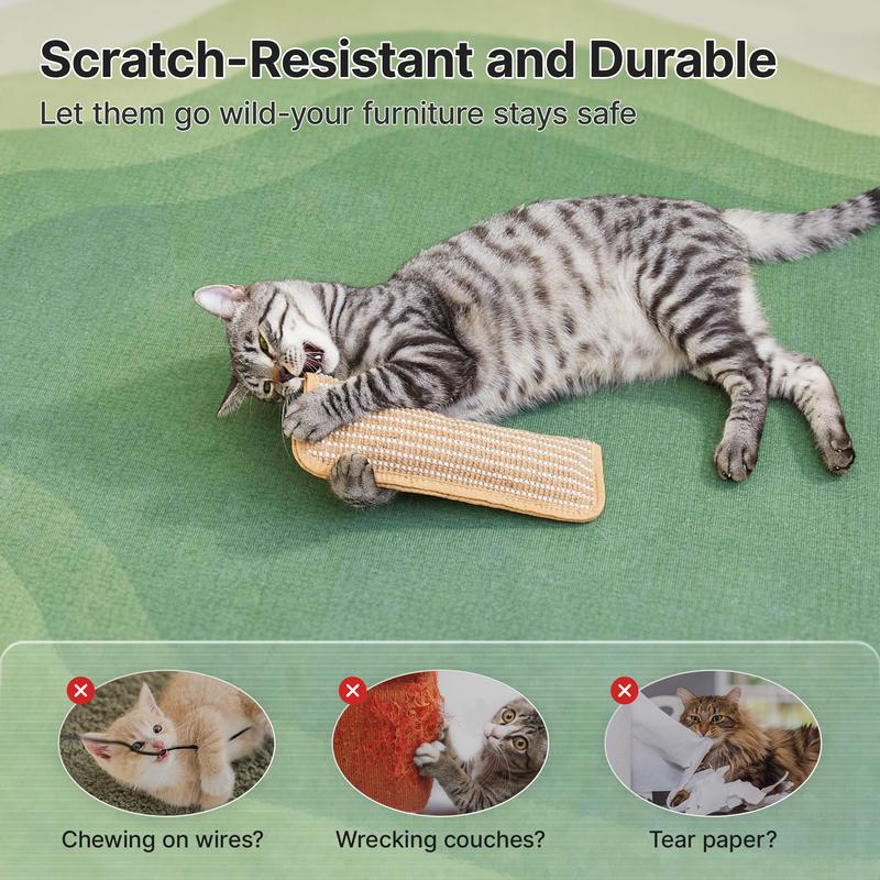 🐱 Natural Sisal Cat Kicking Toy 🐾 Interactive Scratch Pillow, Durable Indoor Chew Toy for Stress Relief, Dental Care & Furniture Protection
