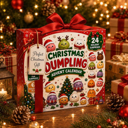 2026 Christmas Mini Squishies Advent Calendar - 24-Day Dumpling Squishies Countdown Play Set with Glitter Squeeze Toys, Squishy Box Set Kids Toys, Cool Gifts for Kids Squishy Dumplings Squishies Squishy Kit