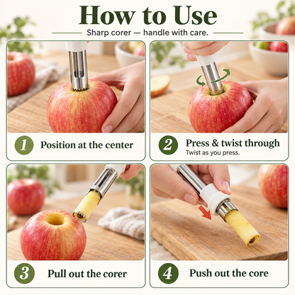 ApplePrep 2-in-1 Fruit Prep Tool 🍽️Core. Peel. Prepare. — All In One Simple Motion.