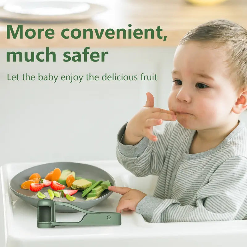 Stainless Steel Grape & Cherry Tomato Cutter – Safe One-Press Quarter Slicer for Toddlers & Kids