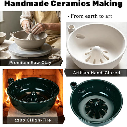 Ceramic Berry Washing Bowl with Auto-Spin Swirl Drainage 🔥