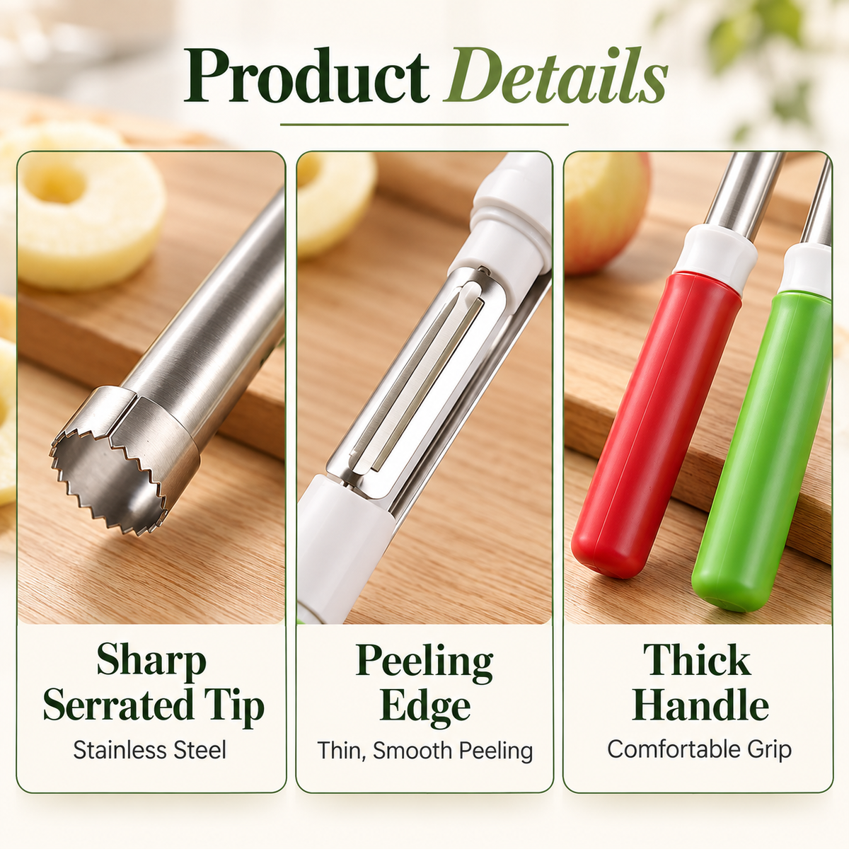 ApplePrep 2-in-1 Fruit Prep Tool 🍽️Core. Peel. Prepare. — All In One Simple Motion.