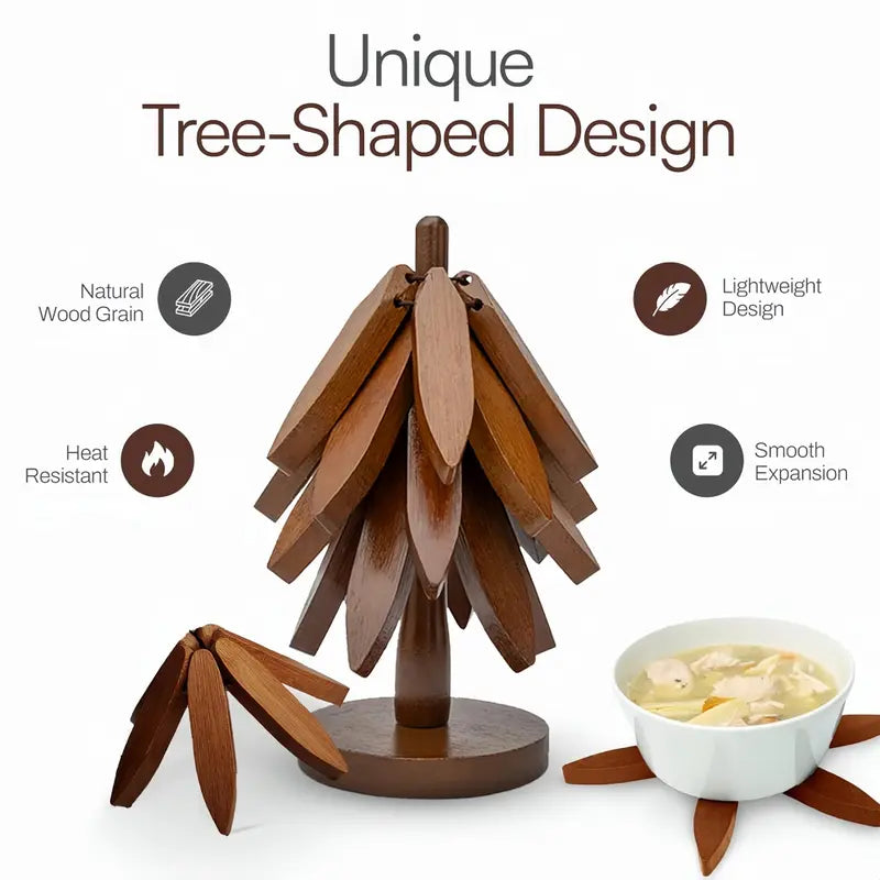 Everwood Tree Coaster Set🪾A Beautiful Wooden Centerpiece That Keeps Your Table Protected