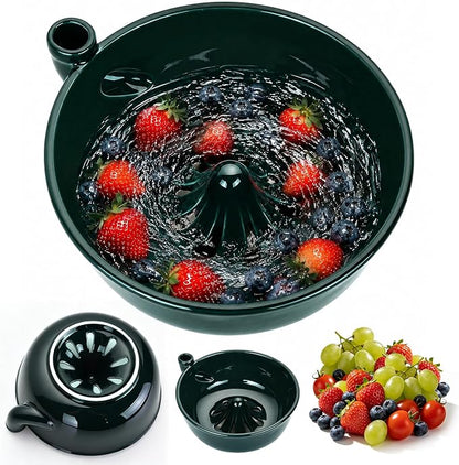 Ceramic Berry Washing Bowl with Auto-Spin Swirl Drainage 🔥