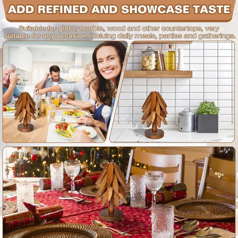 Everwood Tree Coaster Set🪾A Beautiful Wooden Centerpiece That Keeps Your Table Protected