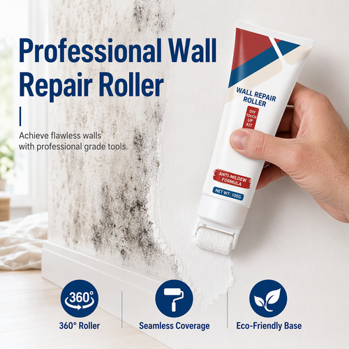 🥳2026 HOT SALE🥳💞50K+ SOLD! 🥩🍴 56% OFF!All-in-One Wall Repair Paste with Roller Brush