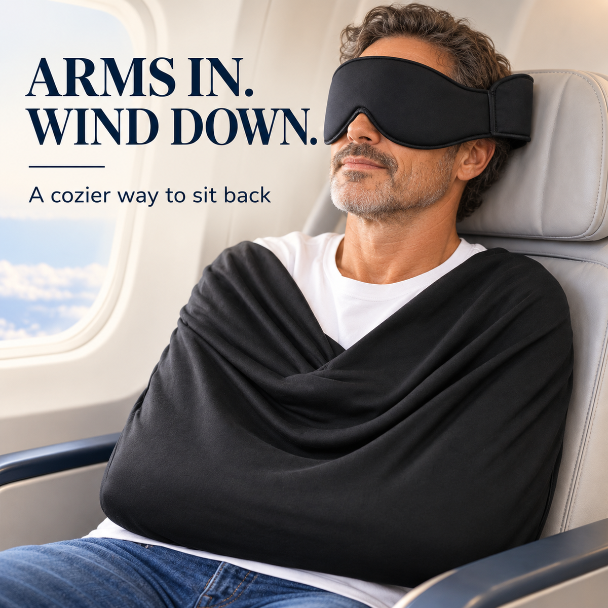 ✈️ Arm-Wrapping Travel Sleep System – Wraparound Comfort & Eye Coverage