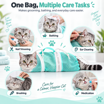 CatSafe Grooming Bag 🐾 Wash. Protect. Care. — A Safer Way To Bathe Your Cat.
