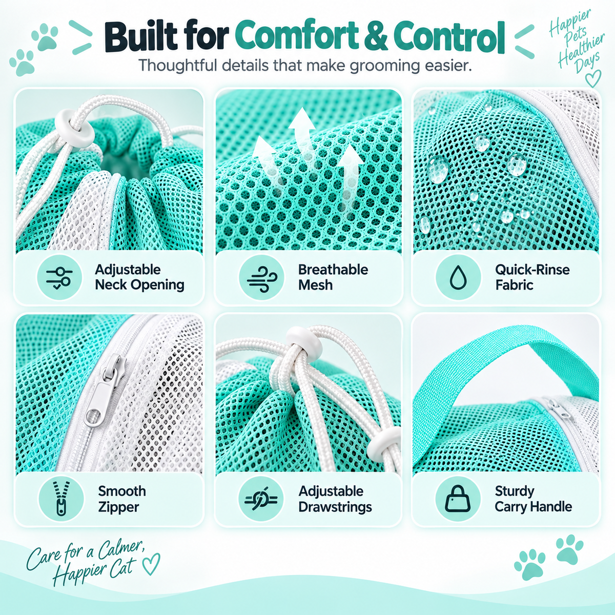 CatSafe Grooming Bag 🐾 Wash. Protect. Care. — A Safer Way To Bathe Your Cat.