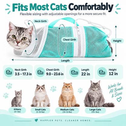 CatSafe Grooming Bag 🐾 Wash. Protect. Care. — A Safer Way To Bathe Your Cat.