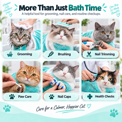 CatSafe Grooming Bag 🐾 Wash. Protect. Care. — A Safer Way To Bathe Your Cat.