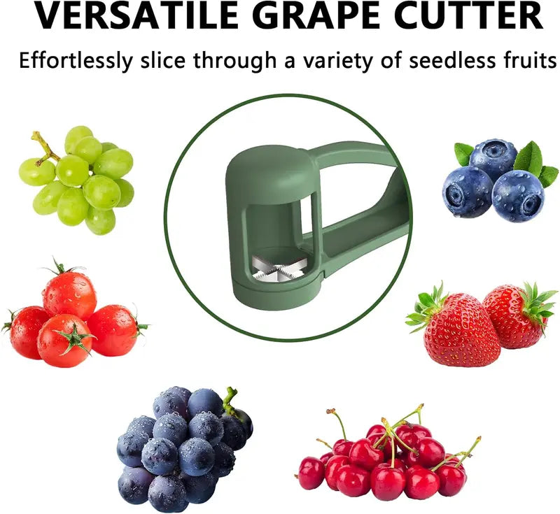 Stainless Steel Grape & Cherry Tomato Cutter – Safe One-Press Quarter Slicer for Toddlers & Kids
