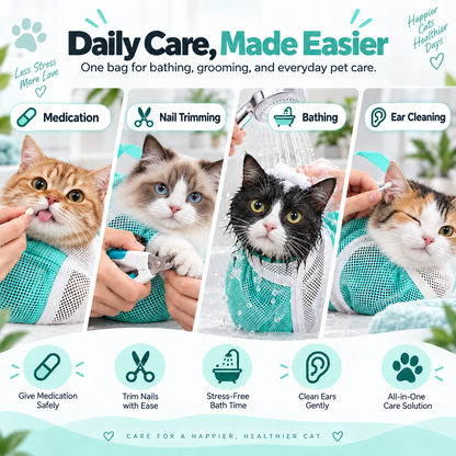 CatSafe Grooming Bag 🐾 Wash. Protect. Care. — A Safer Way To Bathe Your Cat.