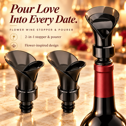 VinoBloom Wine Stopper & Pourer 🌹 Pour. Preserve. Enjoy. — The Perfect Wine Companion.