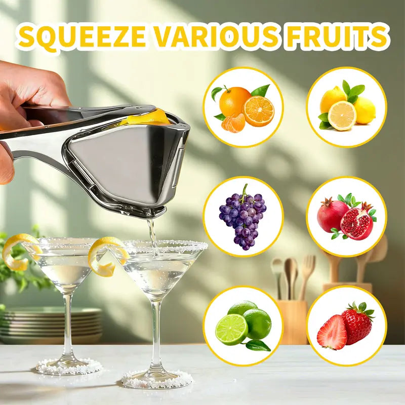 Stainless Steel Citrus Juicer - Handheld Manual Juicer Squeezer with Handles