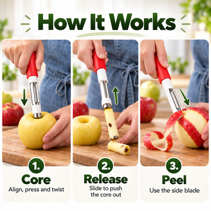 Resamosa 2-in-1 Fruit & Vegetable Peeler & Corer — Prep Produce with Ease