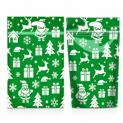 ⏳LAST DAY SALE 50% OFF 🎅🔥50 Pack Christmas Candy Bags Cartoon Stand Up Zipper Pouches for Snowflake Crisp Cookie and Baking Food Packaging