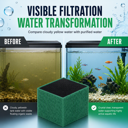 🥳2026 HOT SALE🐠💧 75% OFF! Activated Carbon Filter Cube – honeycomb filtration clears cloudy water, removes odors. Anti-crumble block for crystal-clear aquarium! 🛡️✅