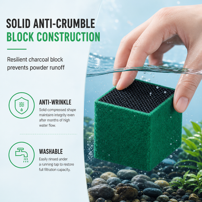 🥳2026 HOT SALE🐠💧 75% OFF! Activated Carbon Filter Cube – honeycomb filtration clears cloudy water, removes odors. Anti-crumble block for crystal-clear aquarium! 🛡️✅