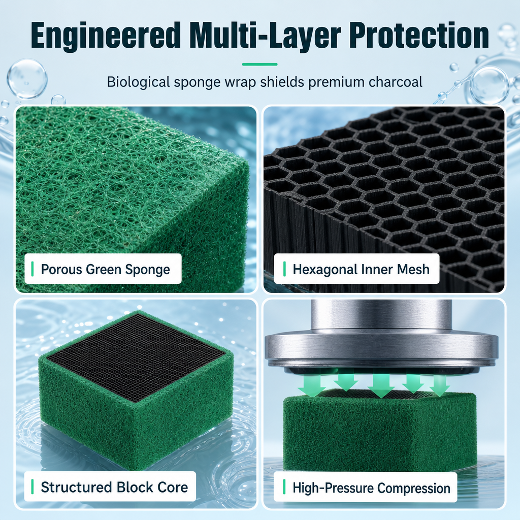 🥳2026 HOT SALE🐠💧 75% OFF! Activated Carbon Filter Cube – honeycomb filtration clears cloudy water, removes odors. Anti-crumble block for crystal-clear aquarium! 🛡️✅